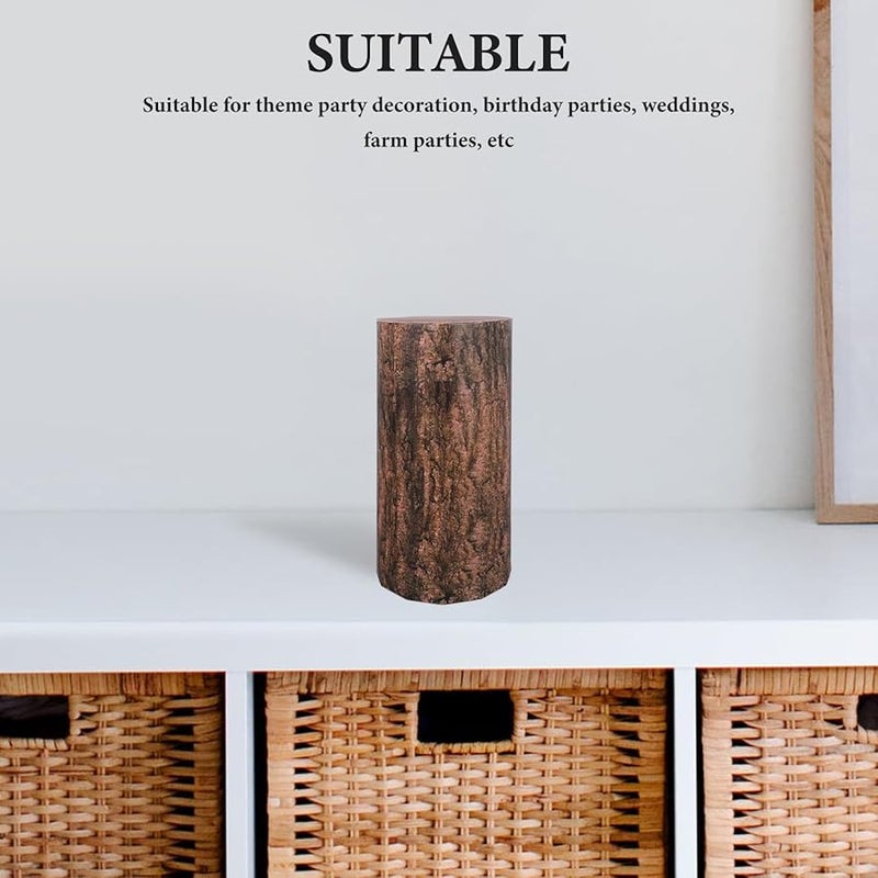 Light Brown Faux Tree Stump Decorations 25cm Western Cowboy Party Supplies - Image 4